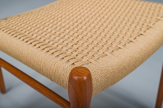 Image 1 of Dänische Teak Mod. 77 Esszimmerstühle mit Papierkordel von Niels O. Møller für J.L. Møllers, 1959, 5 Exemplare