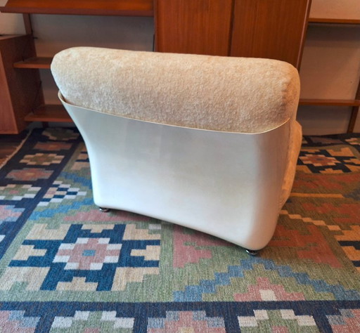 Italienischer Lounge-Sessel aus Fiberglas und Mohair im Stil von Mario Bellini, 1960er Jahre