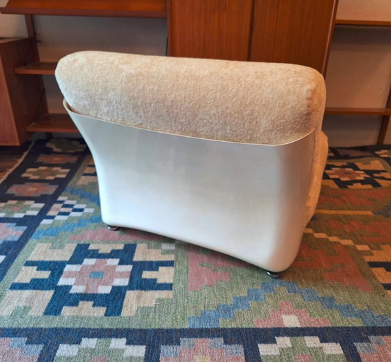 Image 1 of Italienischer Lounge-Sessel aus Fiberglas und Mohair im Stil von Mario Bellini, 1960er Jahre