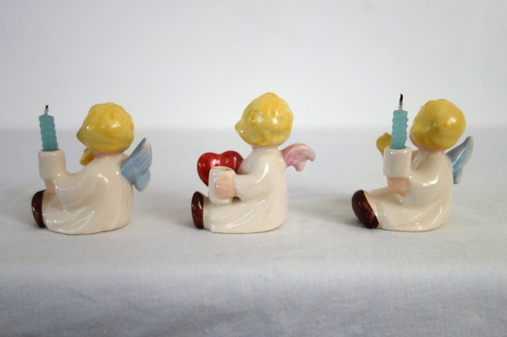 Image 1 of 3 Figurines Hummel Goebel Lustre Ange Vers 1950