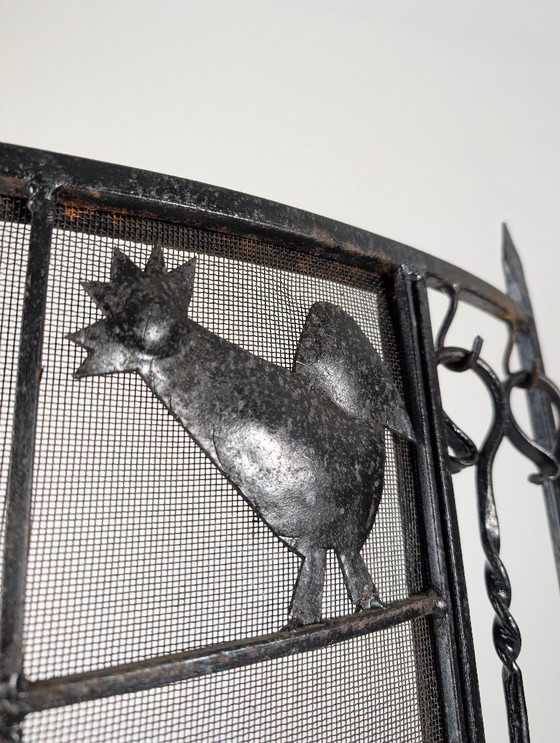 Image 1 of Pantalla de fuego de hierro forjado con forma de animal de Atelier Marolles, década de 1950