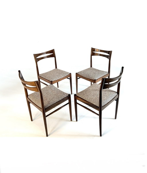 Set of 4 vintage Danish restored chairs '60