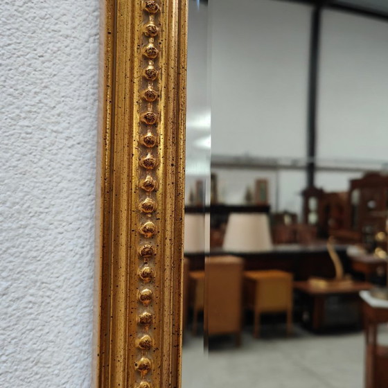 Image 1 of Miroir sur pied DeKnudt vintage doré de style Hollywood Regency