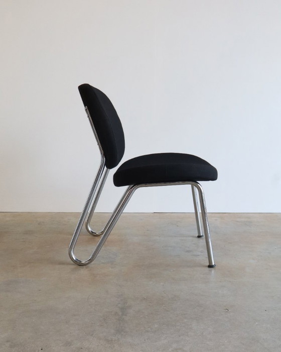 Sitland design poltrona con struttura tubolare made in Italy, Sedie e poltrone, Tessile, Cromo, Nero (foto 8 di 11)