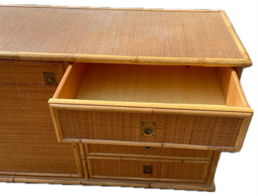 Italiaanse vintage design dressoir van Dal Vera – Rattan, Wood (photo 2 of 5)
