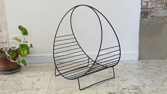 Vintage Magazine Rack Log Holder – Metal (photo 17 of 44)