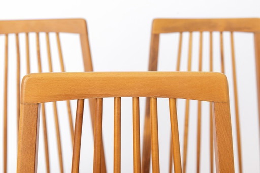 Set of 6 German Dining Chairs, 1960s | Solid Beech Mid-Century Chairs | Newly Upholstered – eetkamerstoelen (photo 2 of 10)