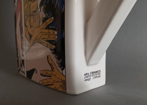 Image 1 of Juraj Mihalik Postmodern/Pop-Art Comics 'Tea & Coffee Story' Theepot 1980's Zeldzaam!