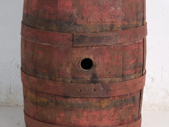 Antica botte in legno con cerchi in ferro – Ungheria, c. 1930 – Oggetti decorativi, Iron, Rustic (photo 32 of 40)