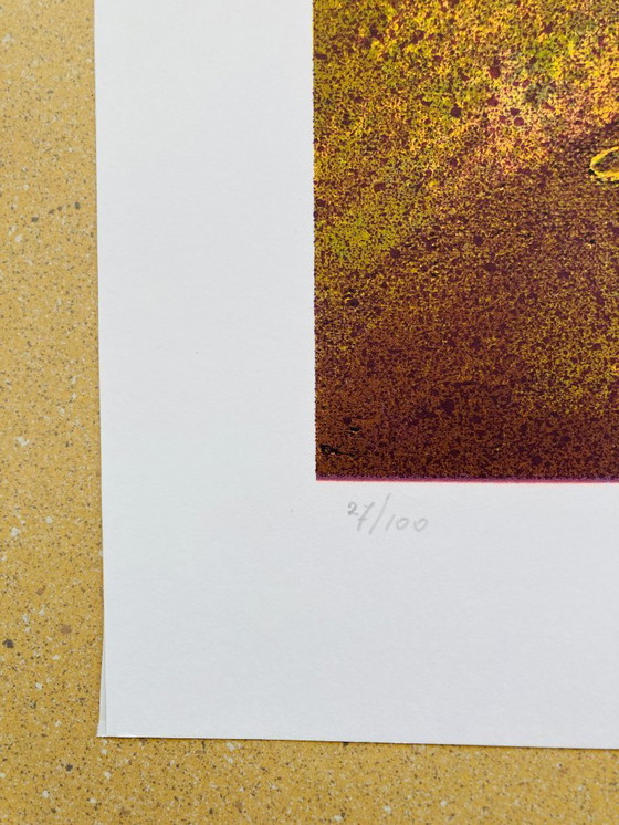 Image 1 of Vintage kleurrijk Kunstwerk Hond - Ton Paay