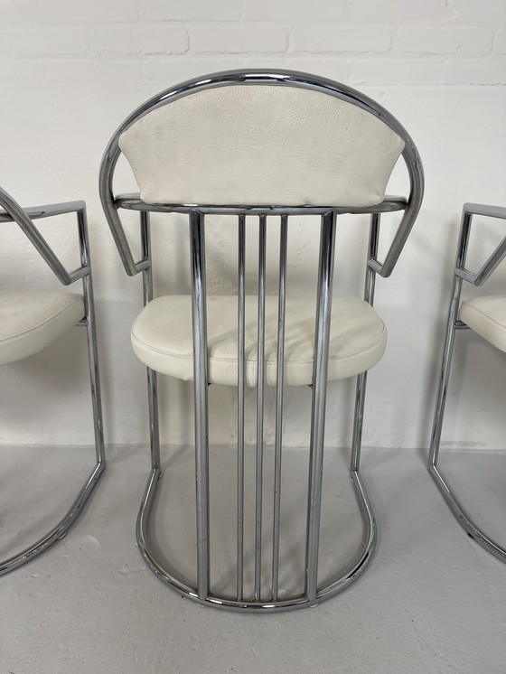 Image 1 of Italiaanse stoelen vintage retro Artdeco crocodile 80's