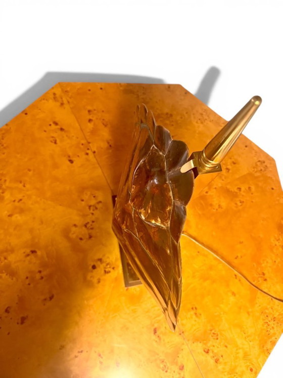 Image 1 of Monumental Tortoise Shell & Brass Lamp by Maison Jansen (1960s/1970s)