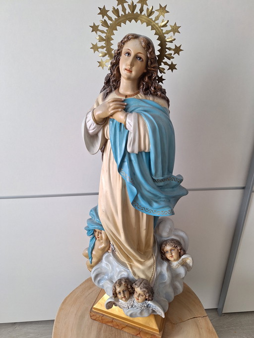 Beautiful sculpture Statue of Olot Mary of Assumption
