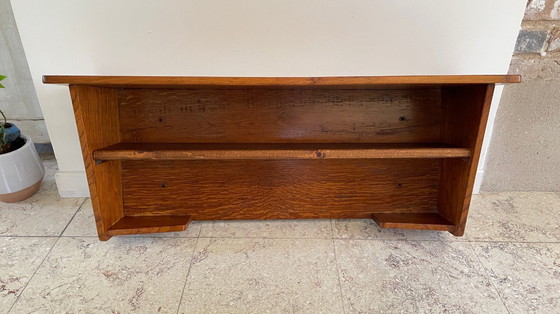 Image 1 of Geometrische wandplank massief eiken VINTAGE