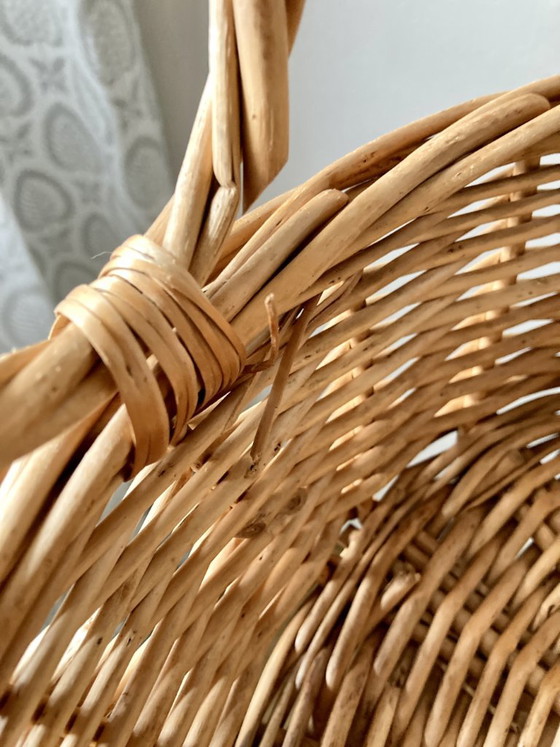 Large Wicker Hanging Basket with Three Tiers, Twisted Ring Chain, Decorative Objects, Beige (photo 12 of 18)