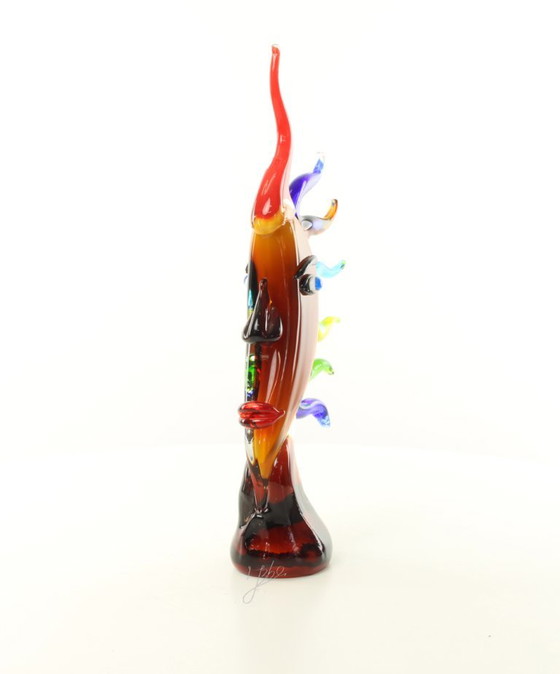 17,2 Pollici Volto di Luna Murano Picasso Stile Sculture in Vetro Arte Soffiata a Mano nuovo – Murano Glass (photo 13 of 15)