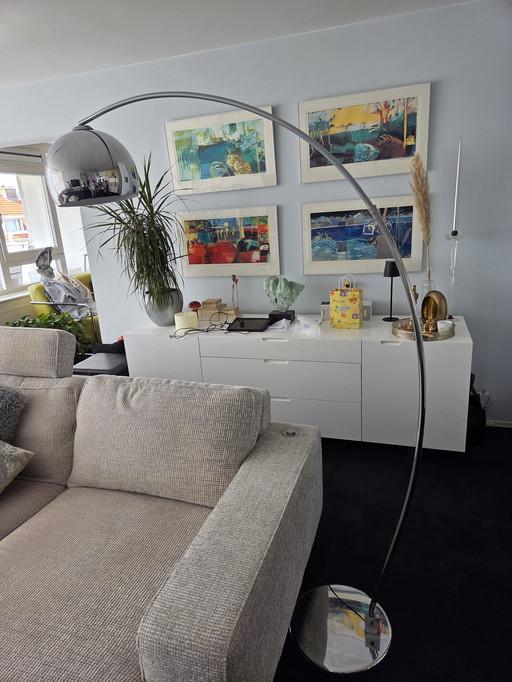 Vintage chrome arc lamp