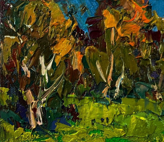 Original Oil Painting Summer Nature Landscape Cows Are Grazing In The Meadow – Paintings & Drawings, Canvas (photo 7 of 8)