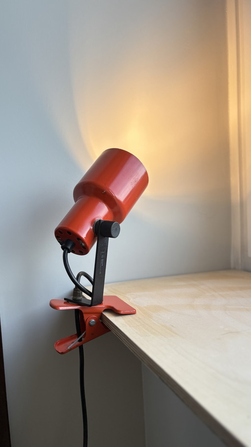 Philips vintage clamp spotlight - orange with black