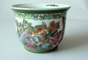 Rare petit pot de fleurs en céramique asiatique - vintage