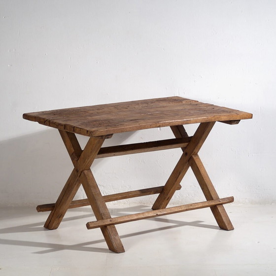 Antiker Esstisch in X-Form (ca. 1920) #16 – Esstische, Rustic (photo 4 of 40)