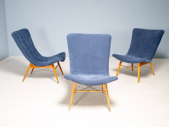 Image 1 of Fauteuils Coquille par Miroslav Navrátil, Český Nábytek, 1960 - Set de 3