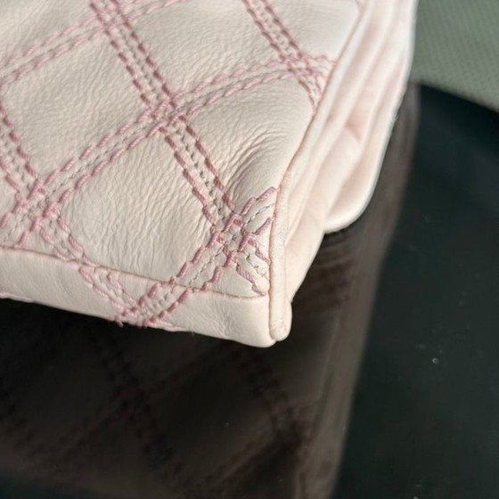 Image 1 of Chanel Seasonal Flap Medium - Triple Stitched Calfskin Quilted Pink Gold Hardware Series 19