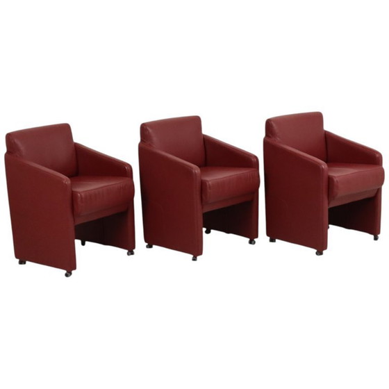 Image 1 of Set di 6 sedie da pranzo rosse per divano