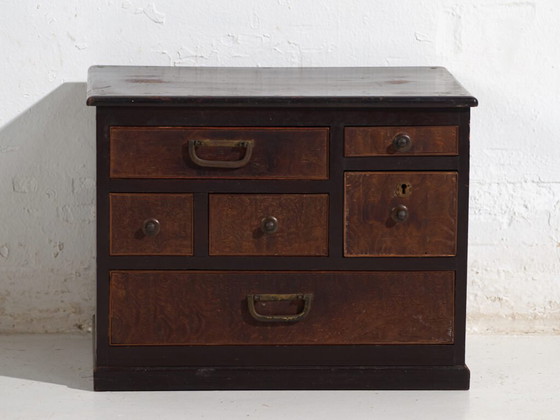 Small antique Japanese Tansu - Taishō / Showa Period (c. ) #99 – Chest of drawers, Metal (photo 26 of 40)