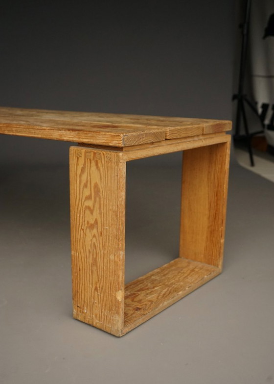Image 1 of Vintage Scandinavian Solid Pine Bench. 1960s