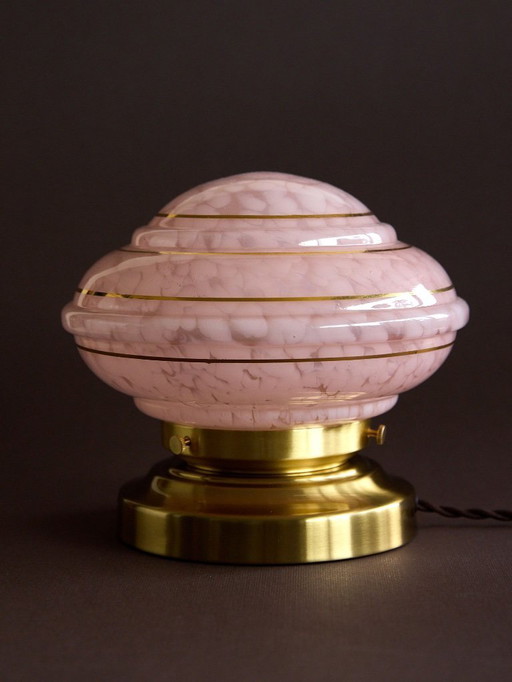 table lamp rose Clichy glass