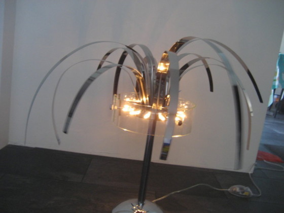 2 Palm Design Table Lamps – van de Heg, Chrome (photo 4 of 8)