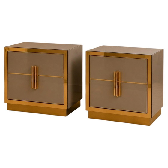 Comodini in Pergamena Angelo Mazzola per Salpol alla Maniera di Aldo Tura – Cassettiere, Brass (photo 2 of 26)