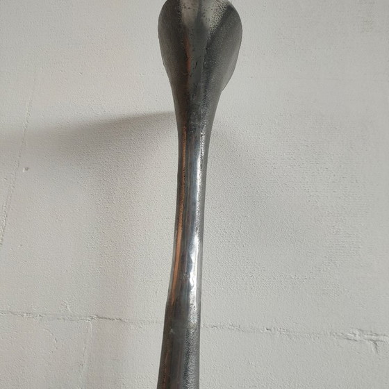 Tall Decorative Goblet Vase Metal/Aluminum, Grey, Modern (photo 4 of 7)