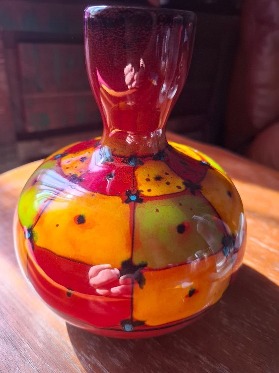 Image 1 of Signed Vintage Santi Italian Ceramic Vase - Mid-Century Modern 1970s - Perfect Condition