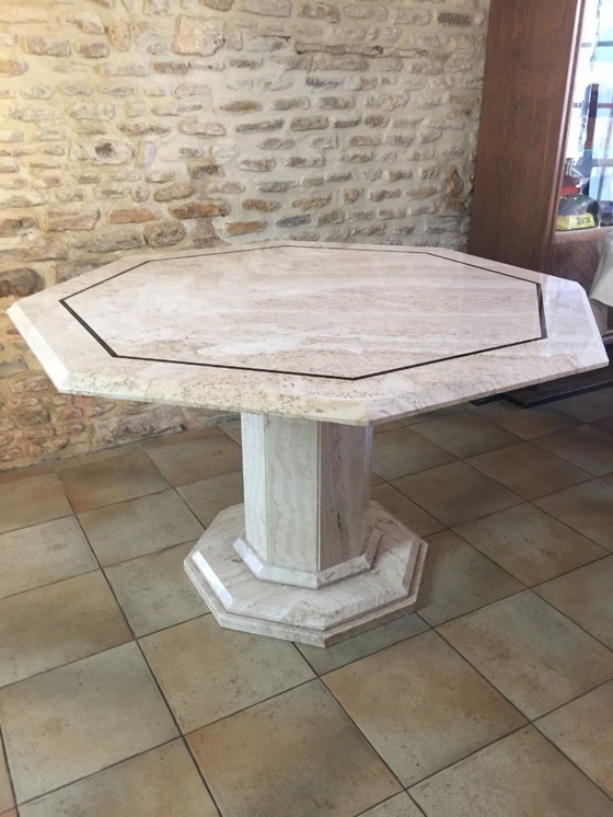 Image 1 of VINTAGE TABLE TRAVERTIN 70'