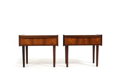 Paire de tables de chevet danoises anciennes, années 1960