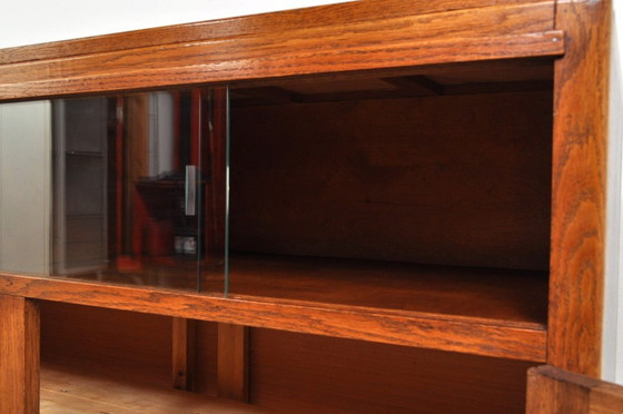Image 1 of Art deco kast in eiken met vitrine, 1920s