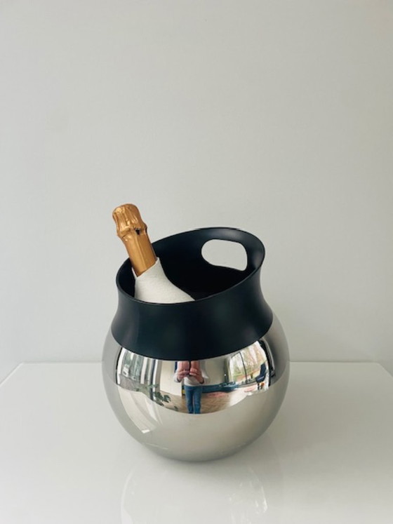 BergHOFF Zeno wijn- en champagnekoeler, RVS design, Tafelaccessoires, Kunststof, Roestvrij staal, Zwart (foto 6 van 14)