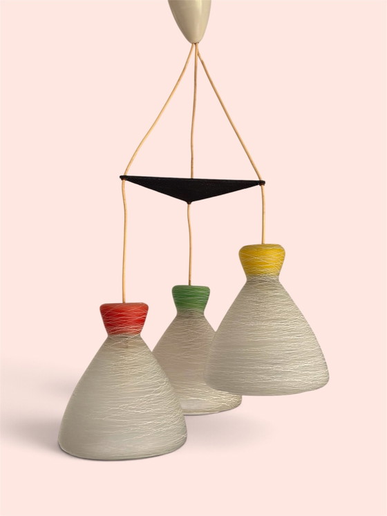 Louis Kalff Philips Pendelleuchte, Pendelleuchten, Glas, Metall, Gelb (Foto 8 von 11)