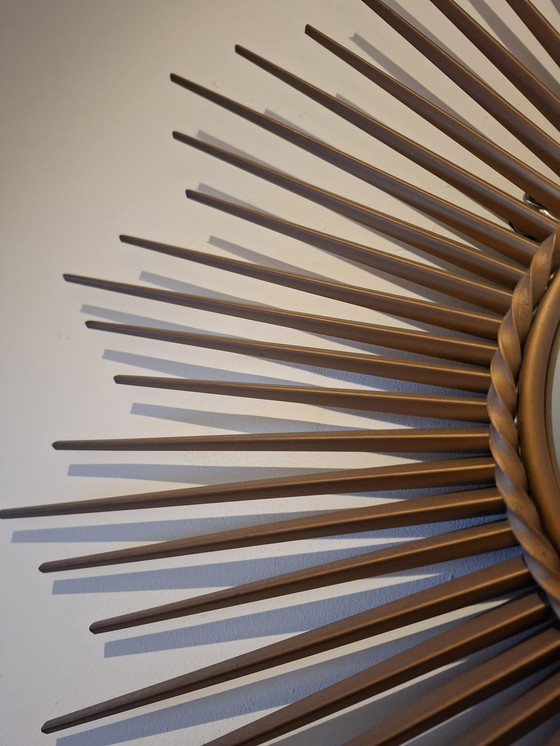 Image 1 of Espejo sol de 70cm, marca Chaty Vallauris, firmado a partir de 1960.