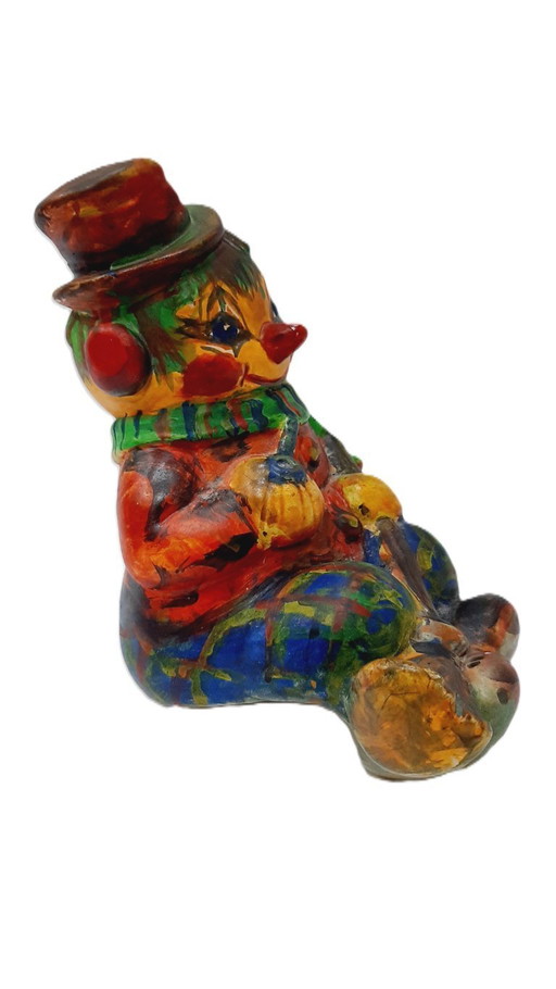 figurine vintage en céramique creuse peinte à la main