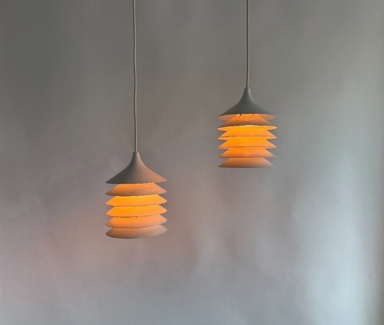 Image 1 of 2x Vintage IKEA lamp: witte Duett T202, Bent Gantzel Boysen