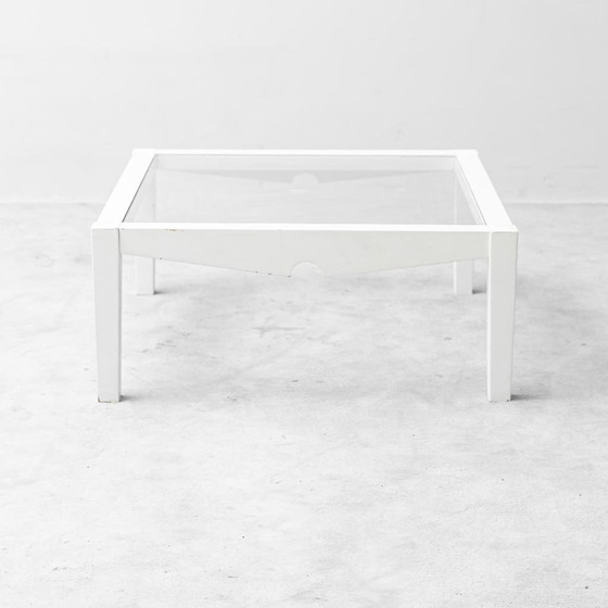Tavolino vintage in legno laccato bianco e vetro, design italiano degli anni '70. – Libri d'arte, Wood, Glass (photo 3 of 8)
