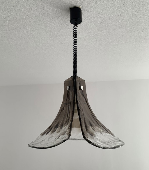 Mazzega Murano Glass Italian Design Hanging Lamp, 1970's