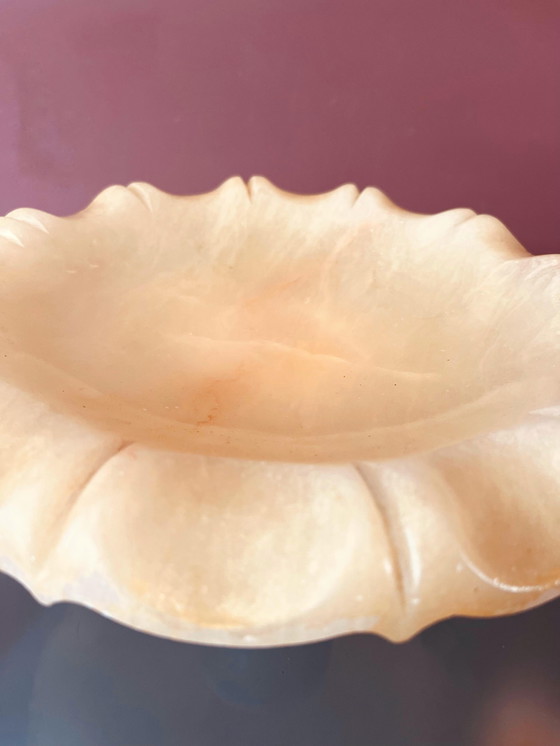 Image 1 of Cuenco de alabastro sobre base de latón - Alabastras Miquel