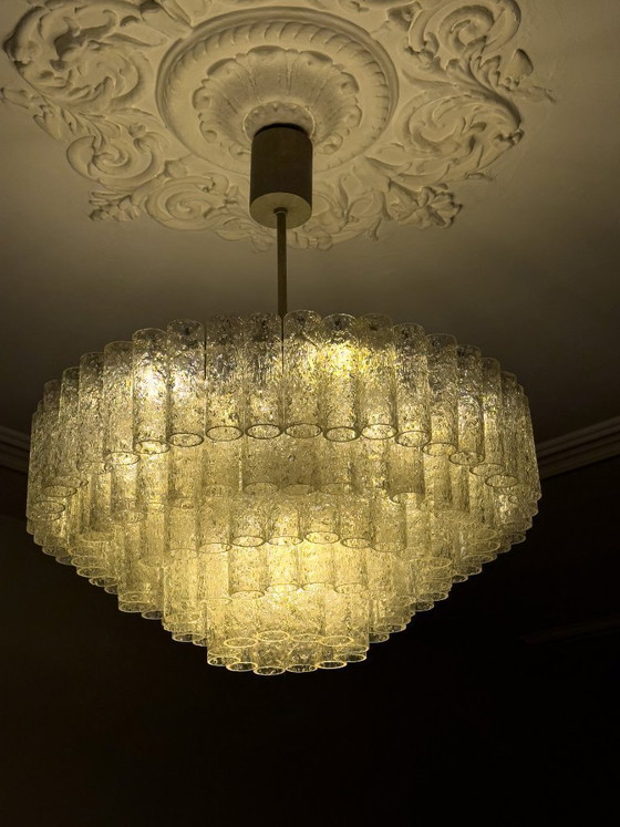 Image 1 of Doria Leuchten Lampadario in vetro smerigliato – 16 luci, ca. 180 elementi in vetro