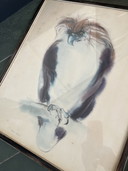 2 Vintage kleine lettertjes aquarel Van Klaus Meijer