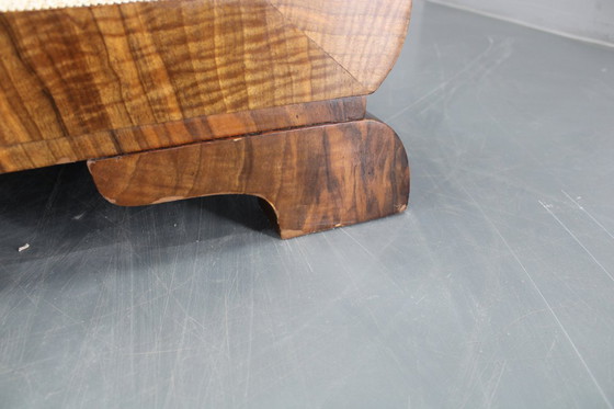 Image 1 of Gerestaureerde art-decobank uit 1930, Tsjecho-Slowakije