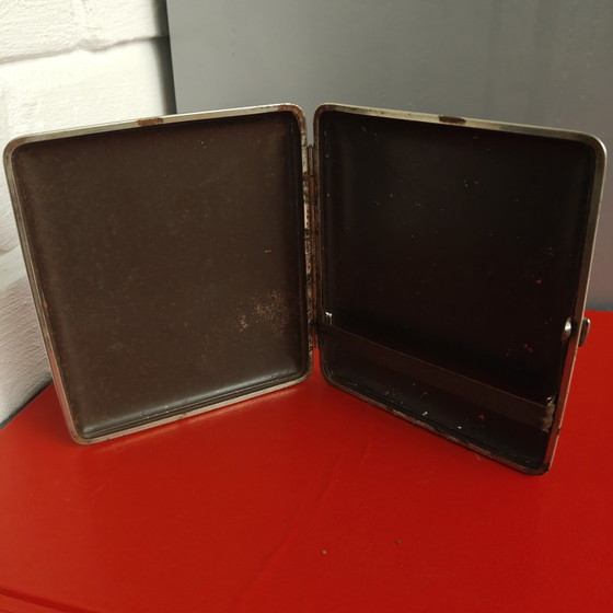 Vintage Merelbeke Souvenir Cigarette Case – Faux Leather & Metal – Belgian Mid-Century – Gifts (photo 5 of 10)
